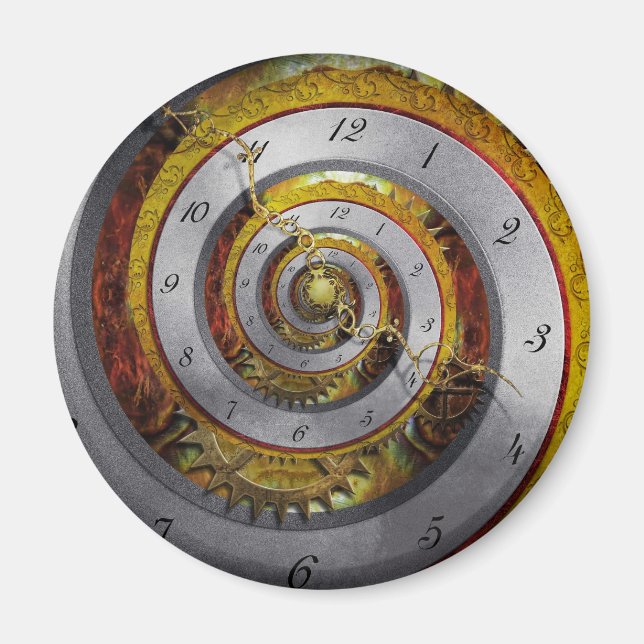 Aimant Steampunk - Spirale - Temps infini (Devant)