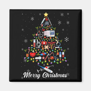 Aimant Stethoscope Arbre de Noël Infirmière Scrub Top