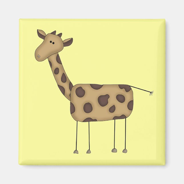 Aimant Stick Figure Giraffe T-shirts et cadeaux (Devant)