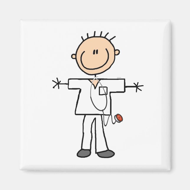 Aimant Stick mâle Figure Infirmière T-shirts et cadeaux (Devant)