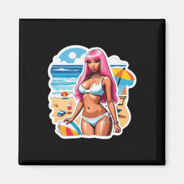 Aimant Sticker de plage Nicki Minaj (Devant)
