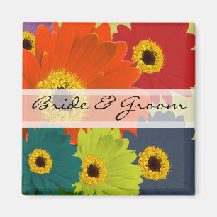 Aimant Stickers de mariage Gerber Daisy ou Personnaliser