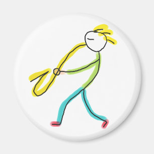 Aimant Stickman Saxophoniste