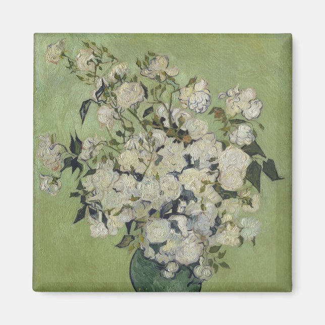 Aimant Still Life Roses rose dans un vase de Van Gogh (Devant)