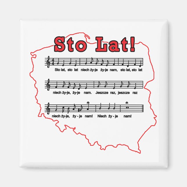 Aimant Sto Lat ! Carte de la chanson polonaise (Devant)