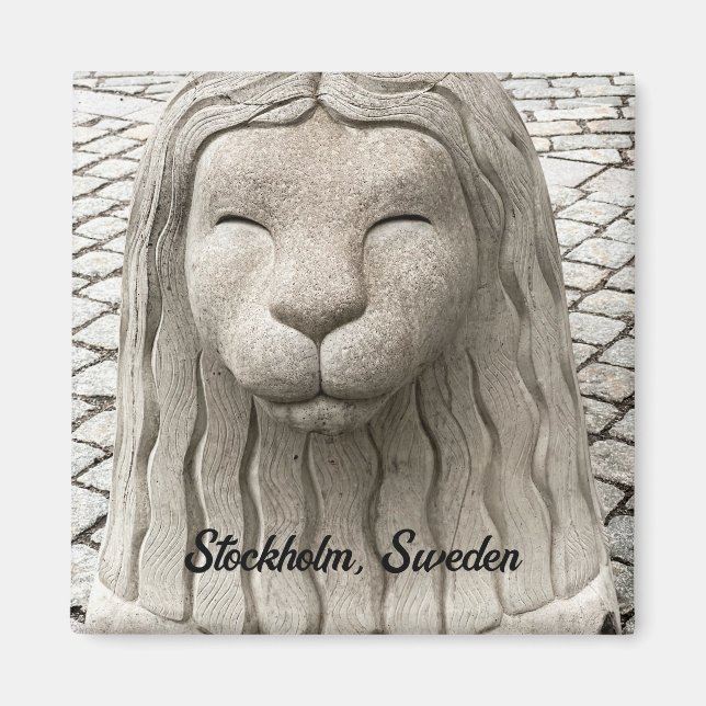 Aimant Stockholm Lion Statue Suède Personnaliser (Devant)