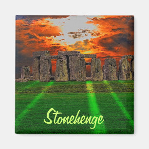 Aimant Stonehenge Standing Stones au coucher du soleil