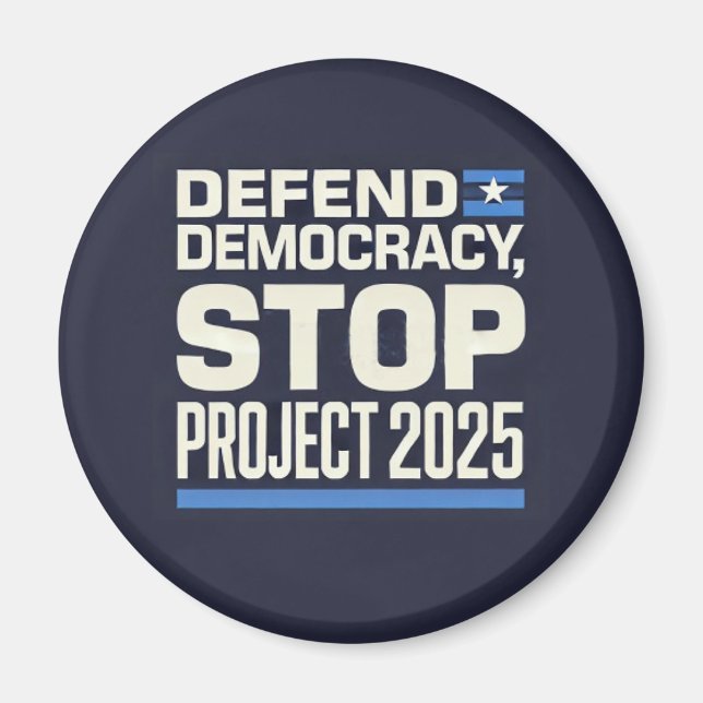 Aimant Stop Project 2025 - Défendre la démocratie - Vote  (Devant)