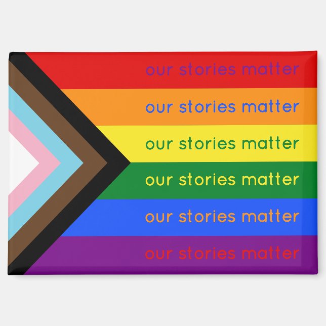 Aimant Stories Matter Gay Pride Intersection Rainbow Flag (Recto)