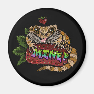 Aimant Strawberry Beardie Dragon "MINE!"
