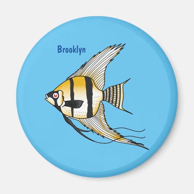 Aimant Striped angelfish cartoon (Devant)