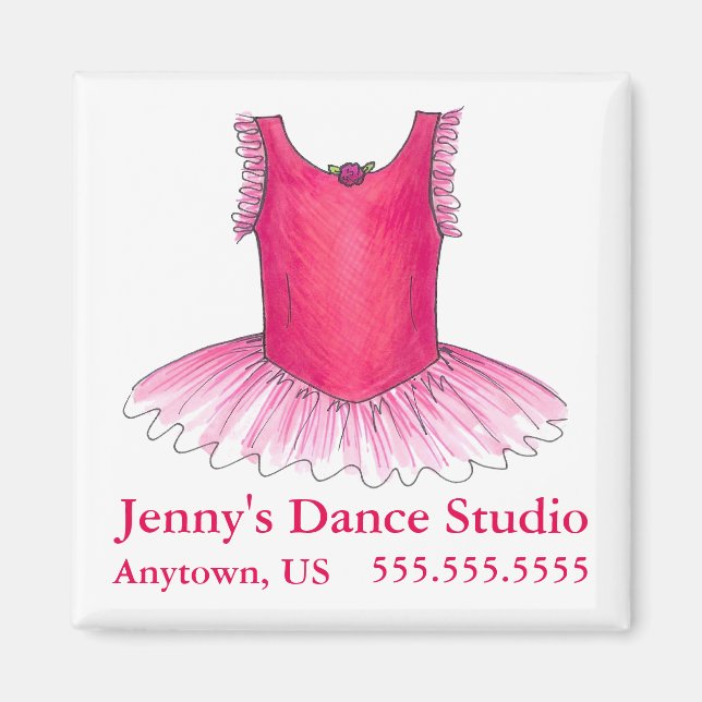 Aimant Studio De Danse Ballet Rose Ballerina Tutu Costume (Devant)
