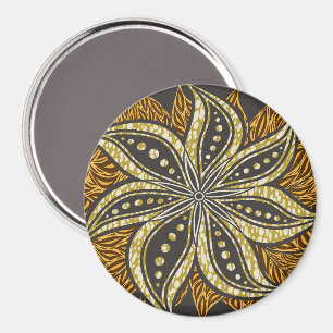 Aimant Style Batik Floral Abstrait africain