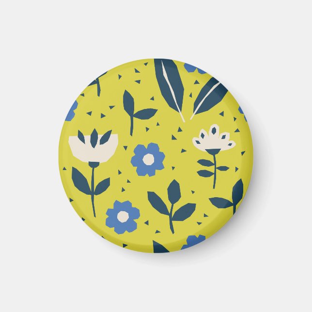 Aimant Style scandinave, motif sans couture fleurie. (Devant)