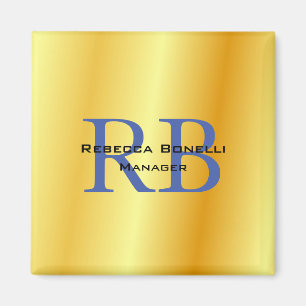 Aimant Style tendance Monogramme minimaliste couleur or c