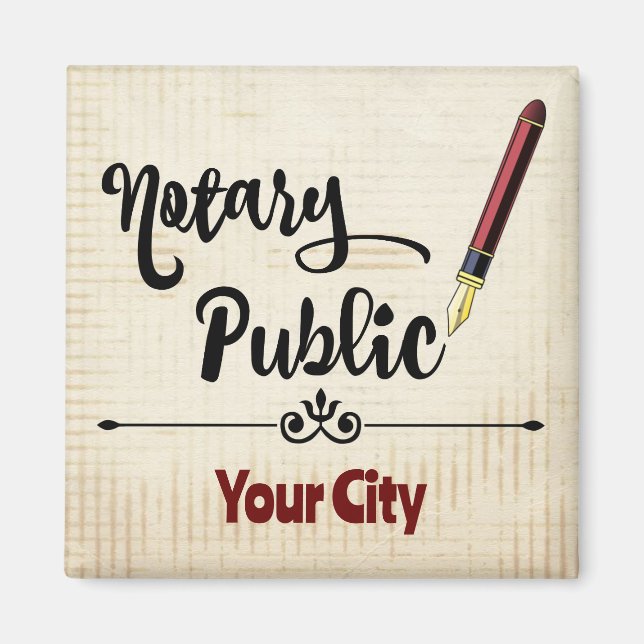Aimant Stylo d'encre Notaire Public Bourgogne Ville Custo (Devant)