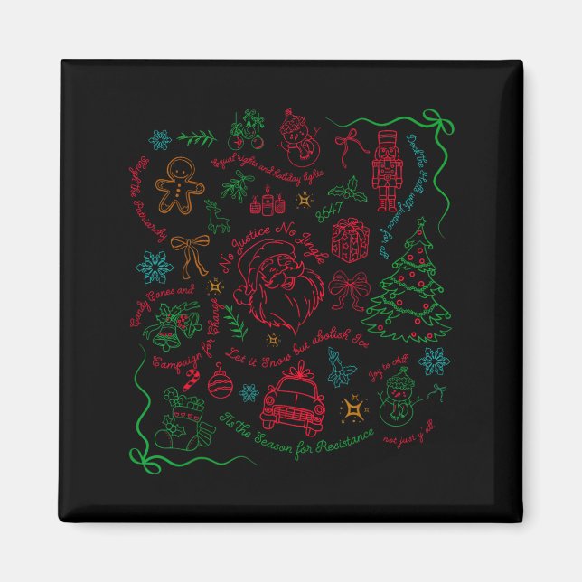 Aimant Subtle Anti Trump Christmas Funny Democracy Libera (Devant)