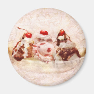 Aimant Sucré - Crème glacée - Banana split