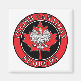 Aimant Sudbury Round Feuille canadienne polonaise
