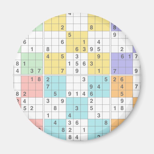 Aimant sudoku pastel (Devant)