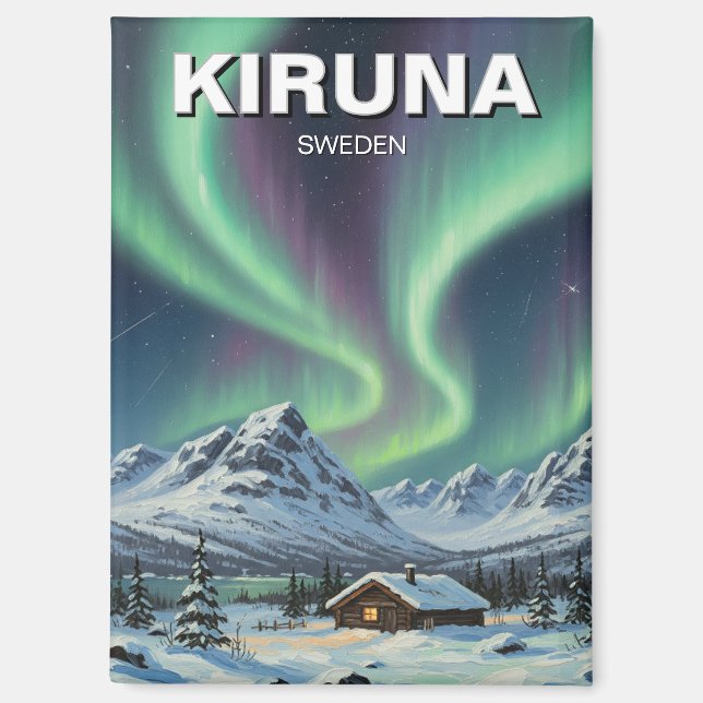 Aimant Suède Kiruna Aurora Lumières du Nord (Recto)