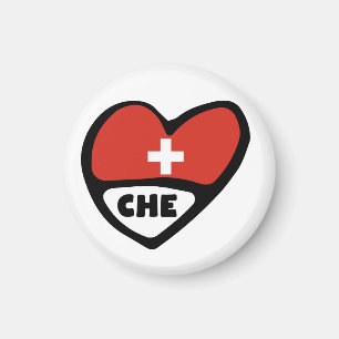 Aimant Suisse Code Pays Coeur Drapeau, CHE