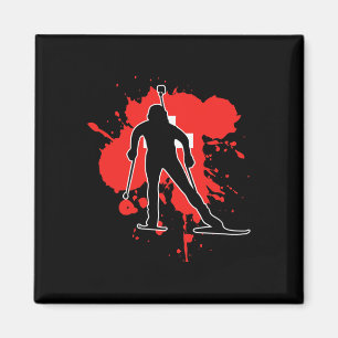 Aimant Suisse Drapeau Biathloniste - Biathlon Suisse 1