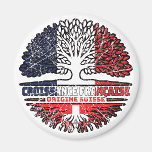 Aimant Suisse Français suisse France Arbre Racines Drapea