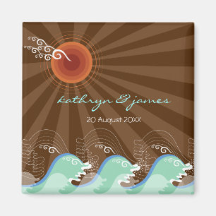 Aimant Summer Beach Sunset Cool Blue Waves Enregistrer La