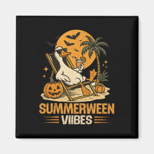 Aimant Summerween Goose Éffrayant Halloween Citrouille Be