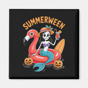Aimant Summerween Mermaid Skeleton Beach Flamant rose Hal