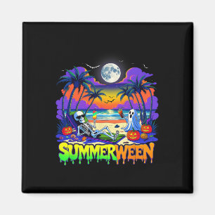 Aimant Summerween Skeleton Ghost Beach Drôle Éffrayant Ha