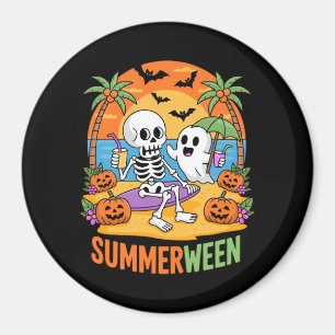 Aimant Summerween Skeleton Ghost Beach Halloween Fu