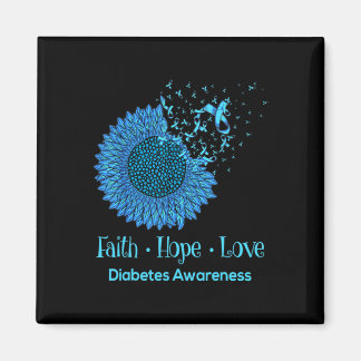 Aimant Sunflower Faith Hope Love Diabète Sensibilisation