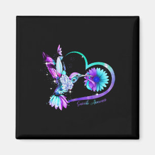 Aimant Sunflower Heart Purple Ribbon Sensibilisation au s