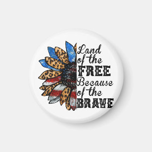 Aimant Sunflower Land of the Free Because of the Brave