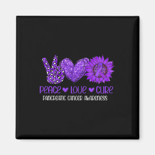 Aimant Sunflower Peace Love Pancréatic Cancer Awareness R