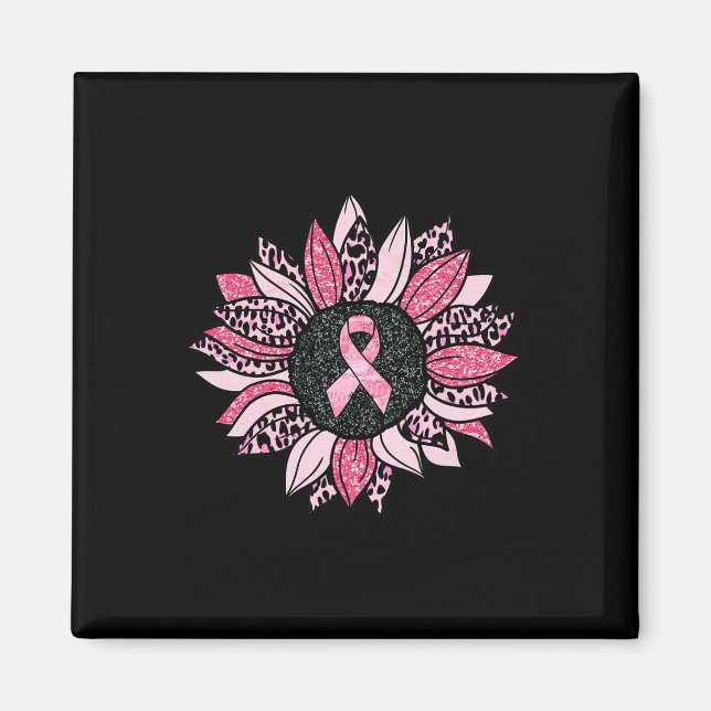 Aimant Sunflower rose Cancer du sein Sensibilisation Femm (Devant)