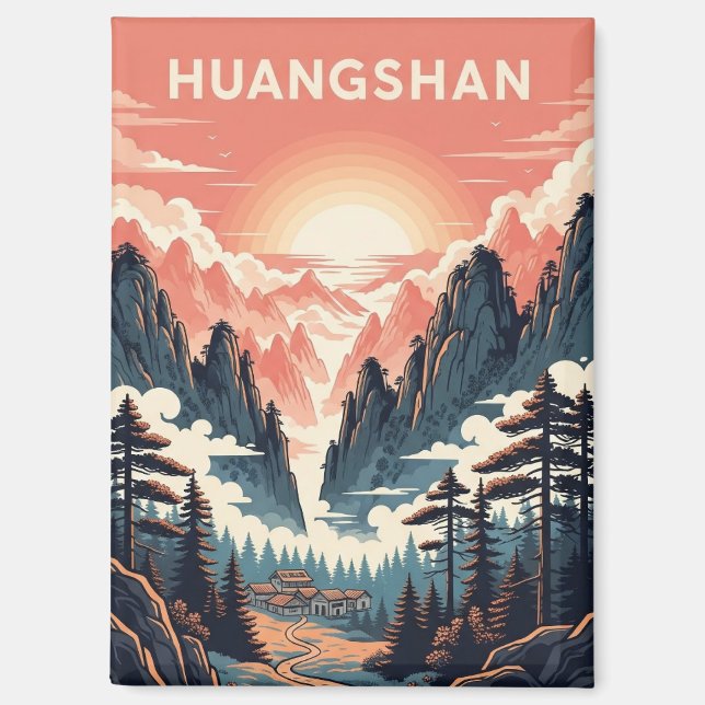 Aimant Sunset in Huangshan National Park China (Recto)