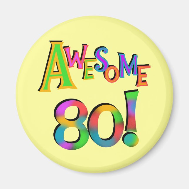 Aimant Super 80 T-shirts et cadeaux d'anniversaire (Devant)