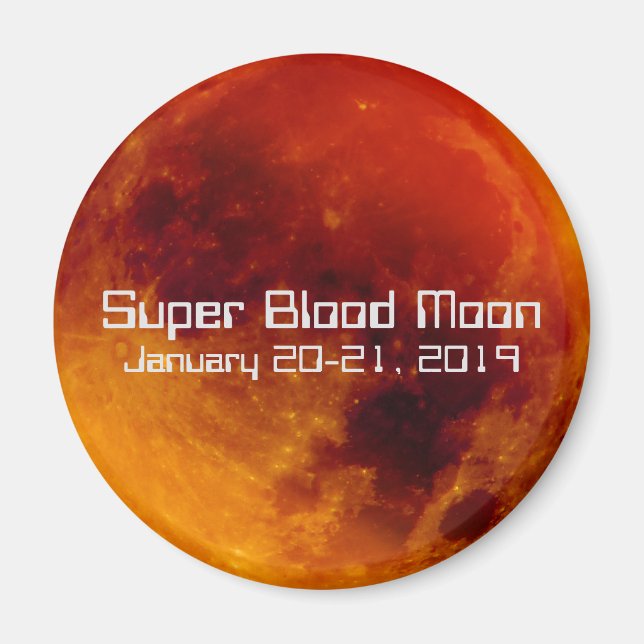 Aimant Super Blood Moon Eclipse 2019 (Devant)