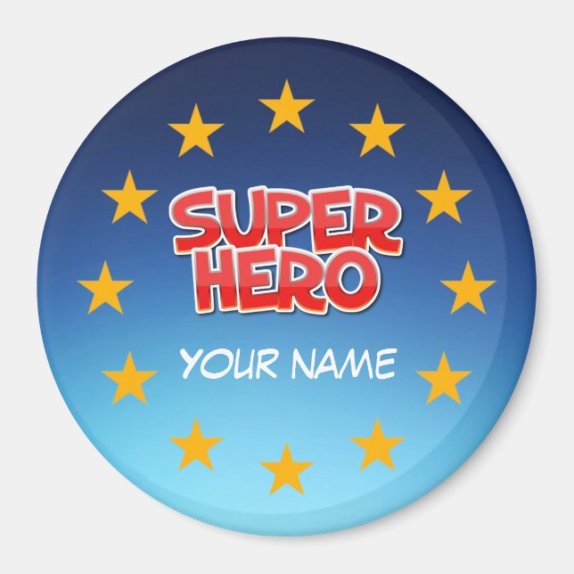 Aimant Super héros personnalisable (Devant)