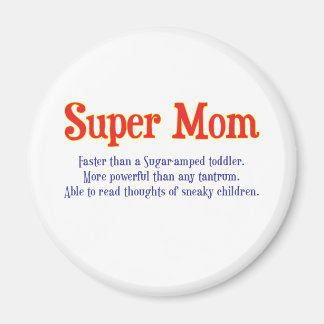 Aimant Super Maman avec des t-shirts et des cadeaux super