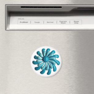 Aimant Super Retro MOD Atomic Hippie Daisy Flower Blue