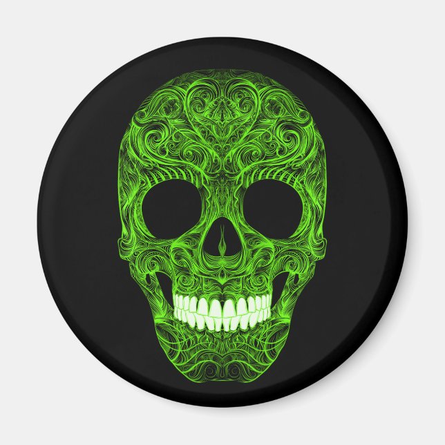 Aimant Superbe Crâne de sucre Dia De Los Muertos Jour du  (Devant)