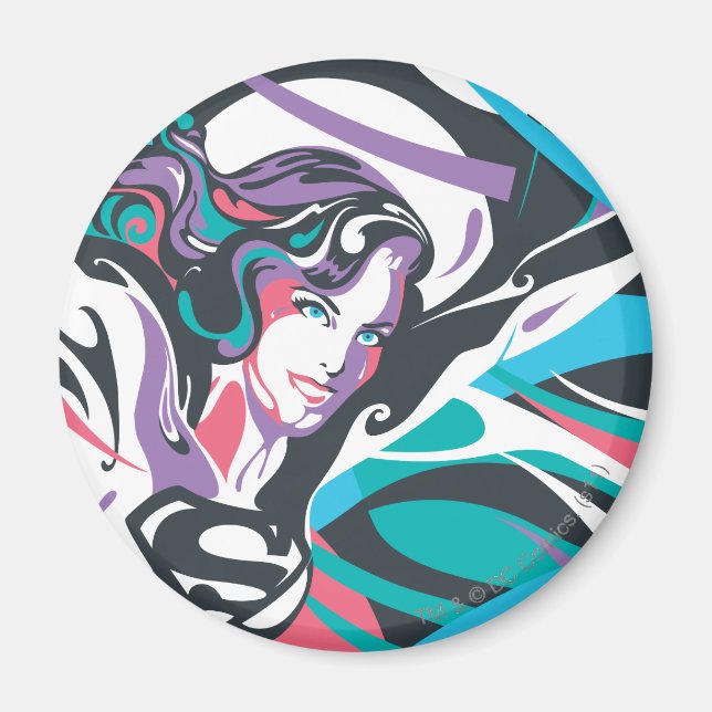 Aimant Supergirl Color Splash Swirls 2 (Devant)