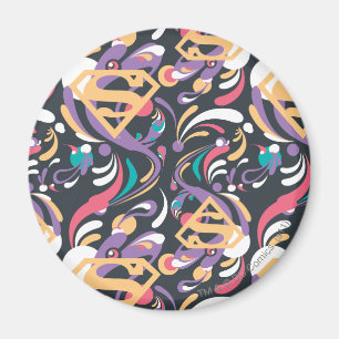 Aimant Supergirl Color Splash Swirls Pattern 8