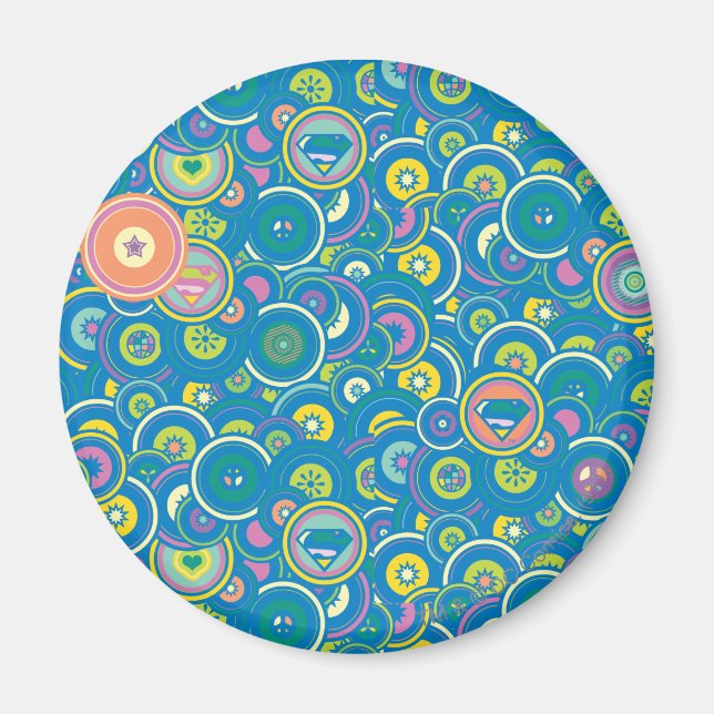 Aimant Supergirl Motif bleu cercle (Devant)