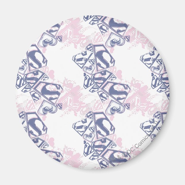 Aimant Supergirl Pink and Purple Pattern (Devant)