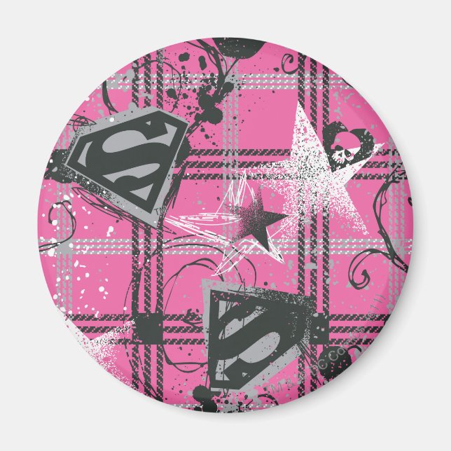 Aimant Supergirl Pink SplatCarré (Devant)